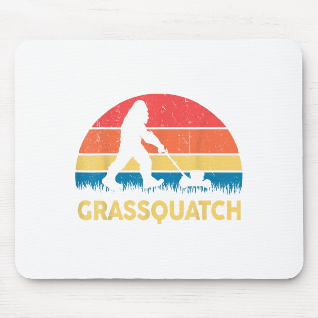Tapis De Souris Dad Lawn Mowing Grquatch Bigfoot Mower Gift Funny  (Devant)