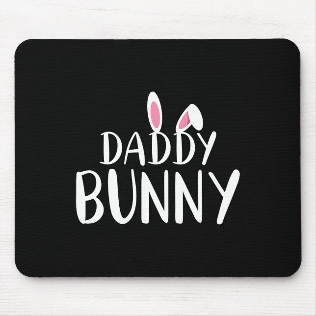 Tapis De Souris Daddy Bunny Pregnant Pâques Maman jumelée Couple (Devant)