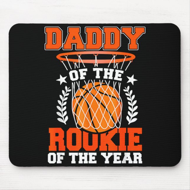 Tapis De Souris Daddy Of Rookie 1st Basketball Bday Theme Matching (Devant)