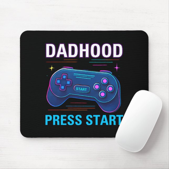 Tapis De Souris Dadhood Press Start Retro Gamer Design Mouse Pad (Avec souris)
