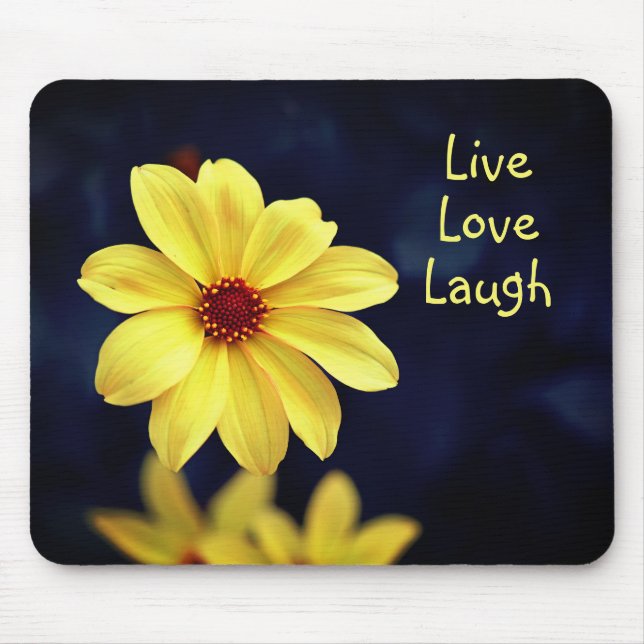 Tapis De Souris Dahlia Jaune Elégante Citation Inspirationnelle Fl (Devant)
