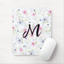 Dainty Wildflower Script Monogramme M Coquette