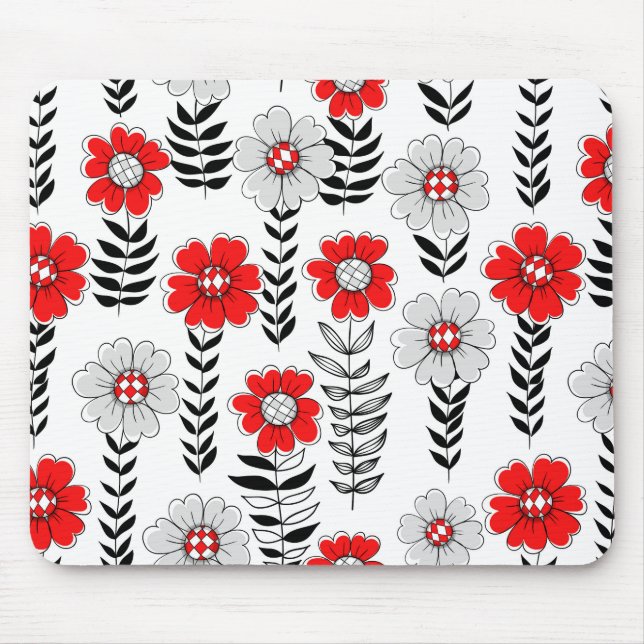 Tapis De Souris Daisy dooda en rouge et noir (Devant)