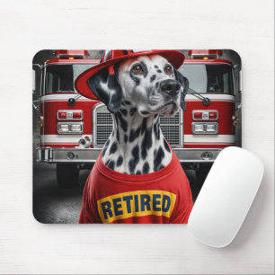 Tapis De Souris Dalmation portant une chemise à la retraite