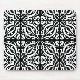 Tapis De Souris Damask - arrière - plan noir