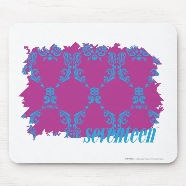 Tapis De Souris Damassé 2 Aqua-Pourpres (Devant)