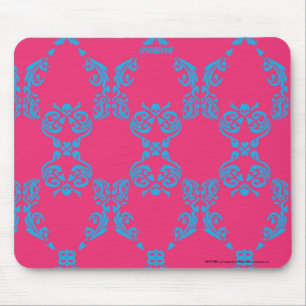 Tapis De Souris Damassé Aqua-Magenta