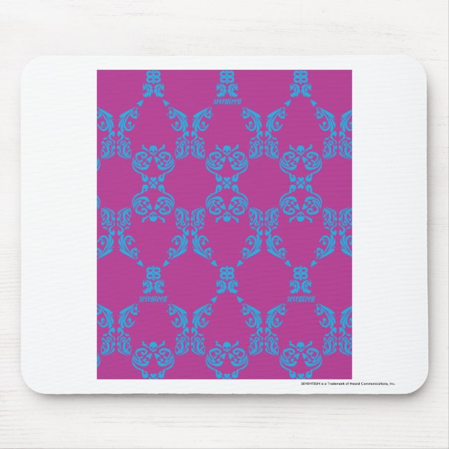 Tapis De Souris Damassé Aqua-Pourpre (Devant)