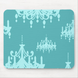 Tapis De Souris damassé bleu lustre à l'aqua bleu