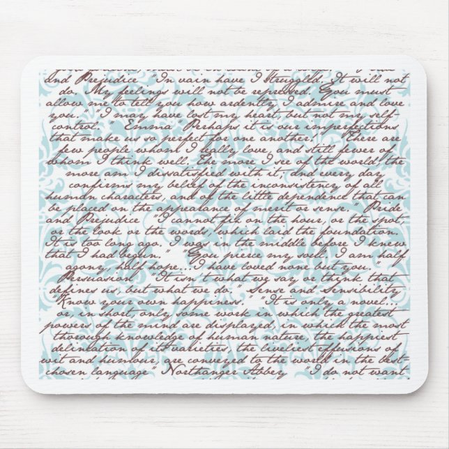 Tapis De Souris Damassé de Jane Austen (Devant)