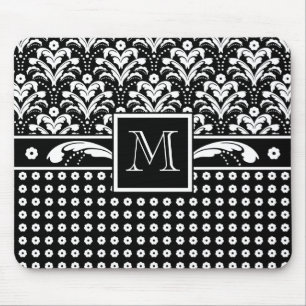 Tapis De Souris Damassé florale d'élégance formelle de l'art déco