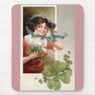 Tapis De Souris Dame avec Shamrocks