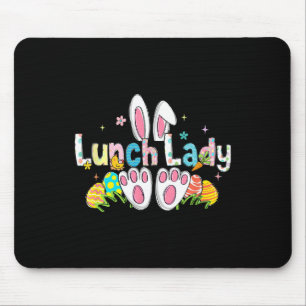 Tapis De Souris Dame de Pâques déjeuner Lapin Oreilles Dame de déj