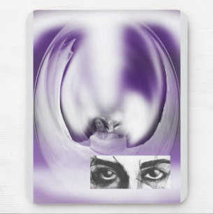 Tapis De Souris Dame d'Imaginaire et les yeux art violet
