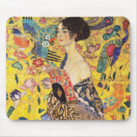 Dame Gustav Klimt Avec Ventilateur