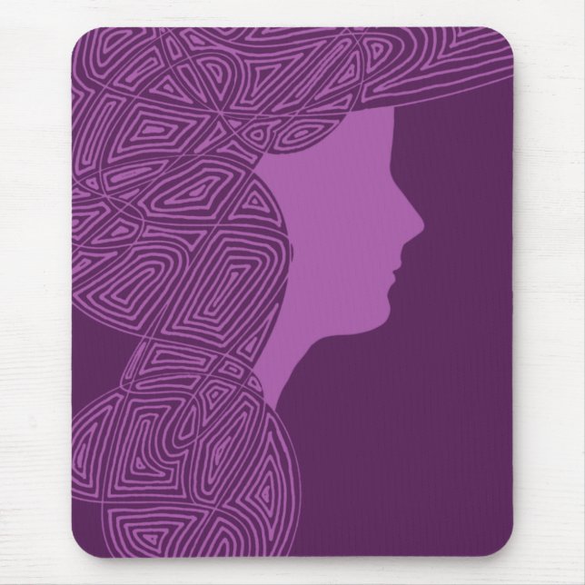Tapis De Souris Dame violette Mousepad (Devant)