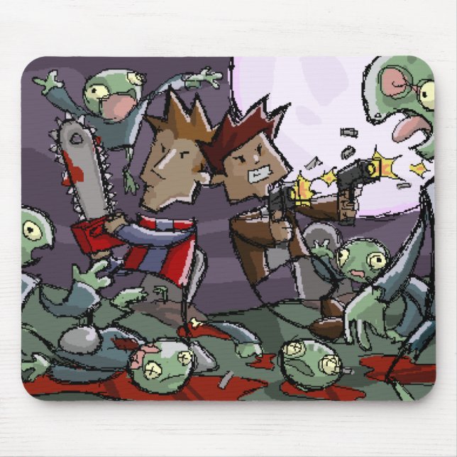 Tapis De Souris Dan et Ben contre. Quelques zombis (Devant)