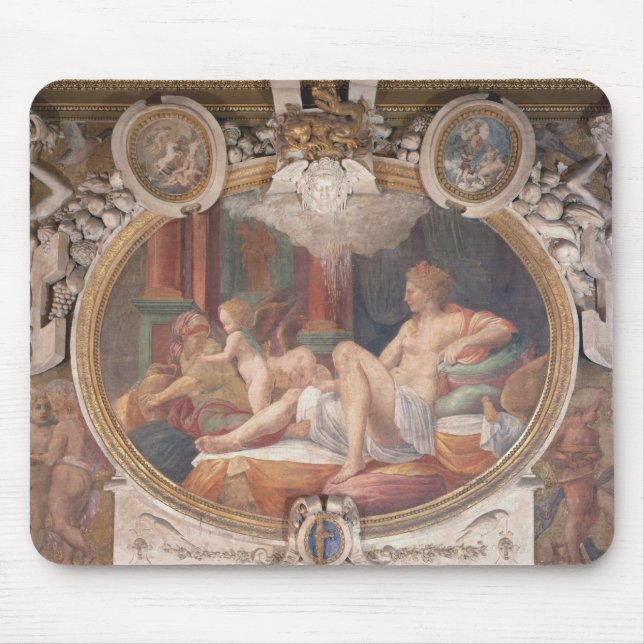 Tapis De Souris Danae recevant la douche de l'or (Devant)