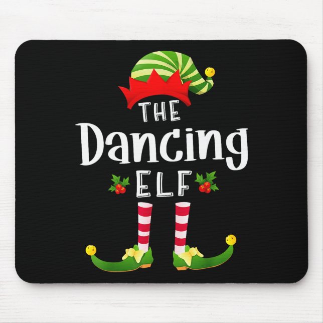 Tapis De Souris Dancing Christmas Elf Matching Pajama X-mas Party  (Devant)
