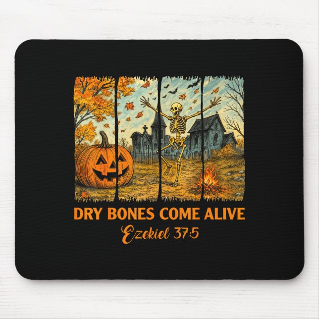 Tapis De Souris Dancing Skeleton Dry Bones Come Alive Christian Ha (Devant)