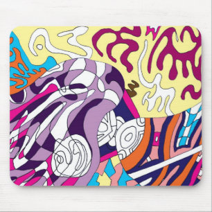 Tapis De Souris "Dancing Sky Reaching Hill" Art Abstrait