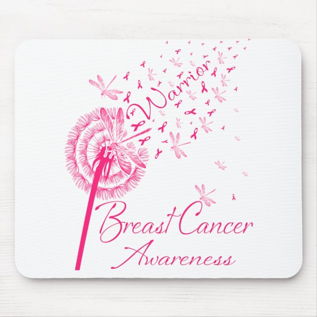 Tapis De Souris Dandelion Guerrier Sensibilisation au cancer du se (Devant)