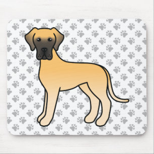Tapis De Souris Danois fauve Chien de dessin animé mignon