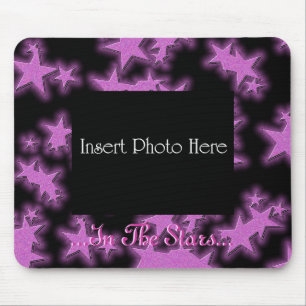 Tapis De Souris Dans les étoiles rose Star Motif cadre Souris Pad