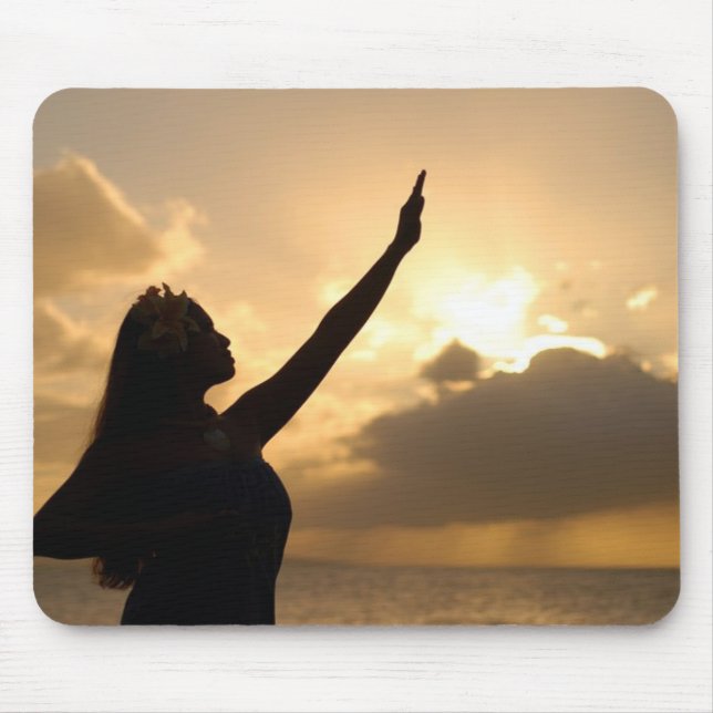 Tapis De Souris Danse polynésienne sur la plage hawaïenne (Devant)