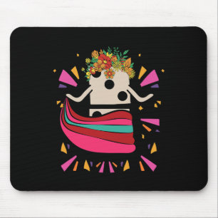 Tapis De Souris Danser Train Mexicain Domino Tile Fleurs Drôle Ga