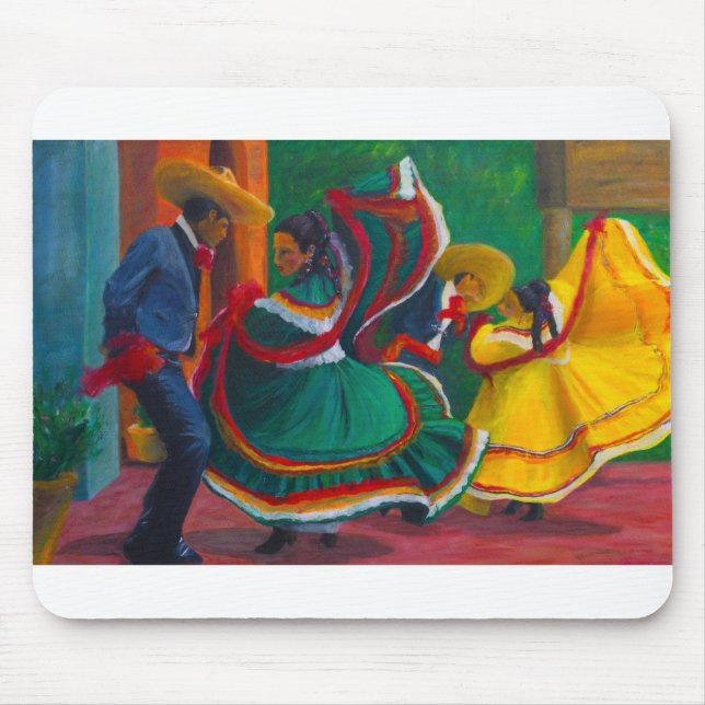 Tapis De Souris Danseurs de ballet folkloriques mexicains (Devant)