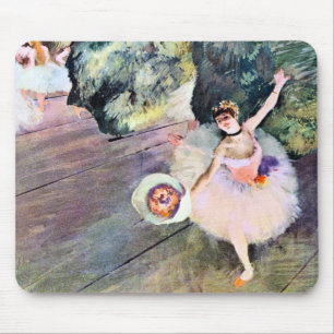 Tapis De Souris Danseuse au bouquet de fleurs par Edgar Degas