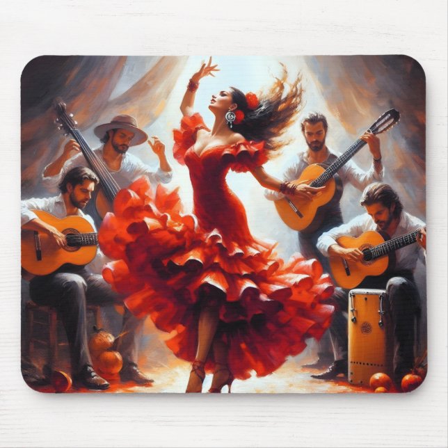 Tapis De Souris Danseuse de Flamenco Groupe de Musique Espagnole  (Devant)