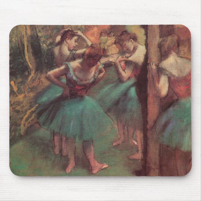Tapis De Souris Danseuses, Rose et Vert par Edgar Degas (Devant)