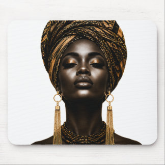 Tapis de souris d'art de femme africaine élégante