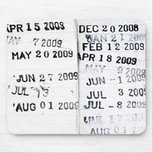 Tapis De Souris Date de la bibliothèque Timbre Mousepad