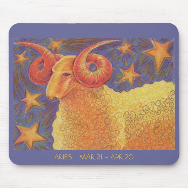 Tapis De Souris Dates de mousepad Zodiac Aries (Devant)
