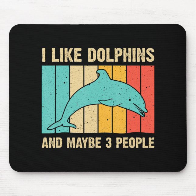 Tapis De Souris Dauphin Amusant Design Pour Hommes Femmes Dauphin  (Devant)
