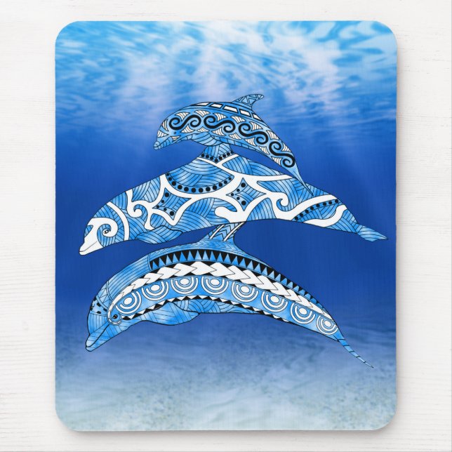 Tapis De Souris Dauphins tribaux (Devant)