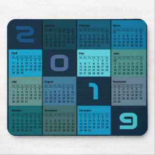 Tapis de souris de 2019 calendriers