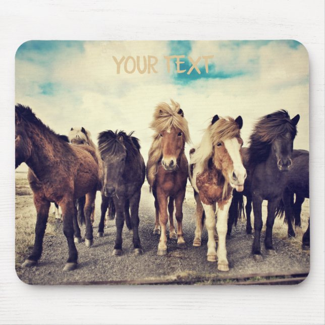 Tapis De Souris De beaux chevaux sauvages (Devant)