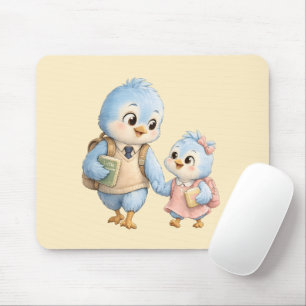 Tapis de souris de bureau Frère Soeur Oiseau Migno