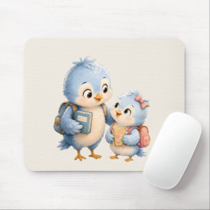 Tapis de souris de bureau joli oiseau bleu