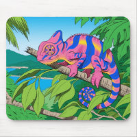 tapis de souris de caméléon de calypso