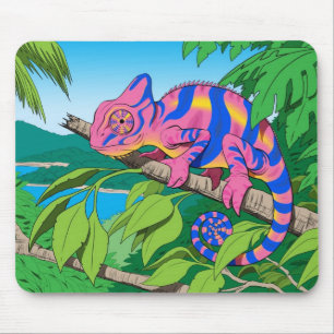 tapis de souris de caméléon de calypso