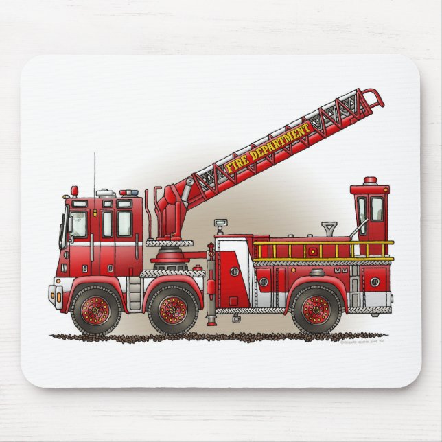Tapis de souris de camion de pompiers de crochet (Devant)
