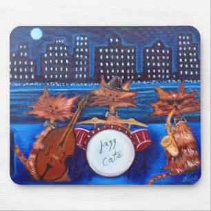 Tapis de souris de chats de jazz
