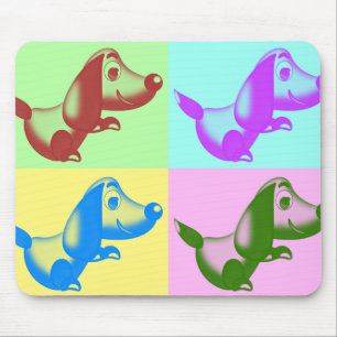 Tapis de souris de chien de bande dessinée d'art