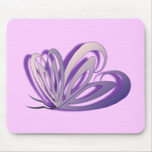 Tapis de souris de conception de coeur de papillon