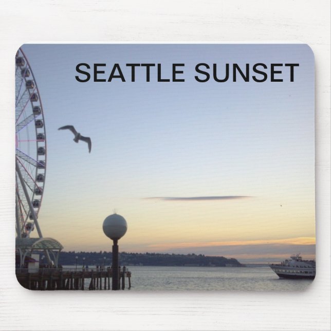 TAPIS DE SOURIS DE COUCHER DU SOLEIL DE SEATTLE (Devant)